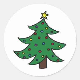 Frohe Weihnachtsbaume Runder Aufkleber