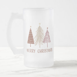 Frohe Weihnachtsbäume Snow Holiday Elegante Festiv Mattglas Bierglas