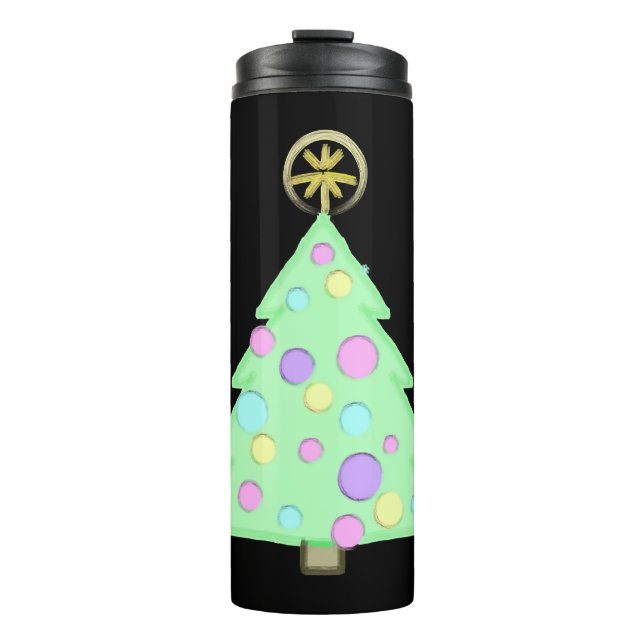 Frohe Weihnachtsbaume Thermosbecher (Vorderseite)
