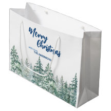Frohe Weihnachtsbäume Wald Aquarellschrift
