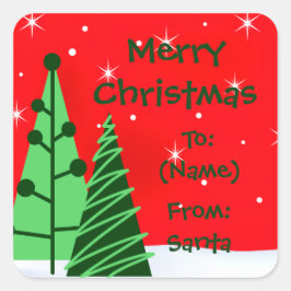 Frohe Weihnachtsbäume Weihnachtsgeschenk Aufkleber