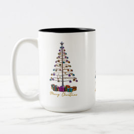 Frohe Weihnachtsbaume Zweifarbige Tasse