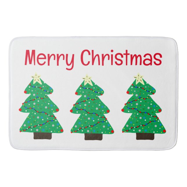 Frohe Weihnachtsbaumen Badematte (Vorderseite)