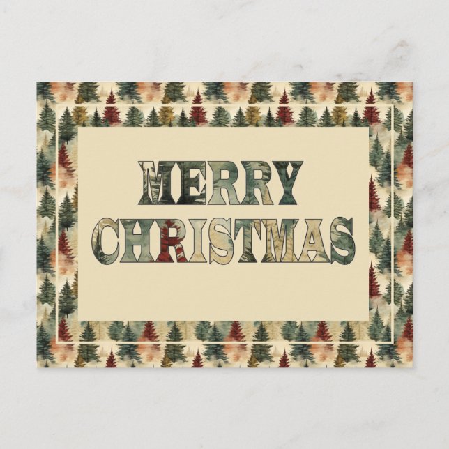 Frohe Weihnachtsbaumen Feiertagspostkarte (Vorderseite)