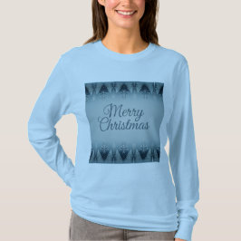Frohe Weihnachtsbaumen für Frauen Lichtblauer T -  T-Shirt