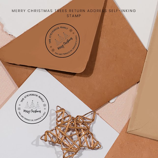 Frohe Weihnachtsbaumen Gummistempel (Merry Christmas Trees Rubber Stamp)