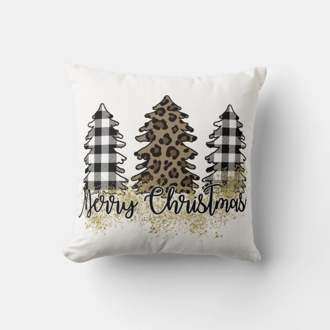 Frohe Weihnachtsbaumen Kissen (Vorderseite)