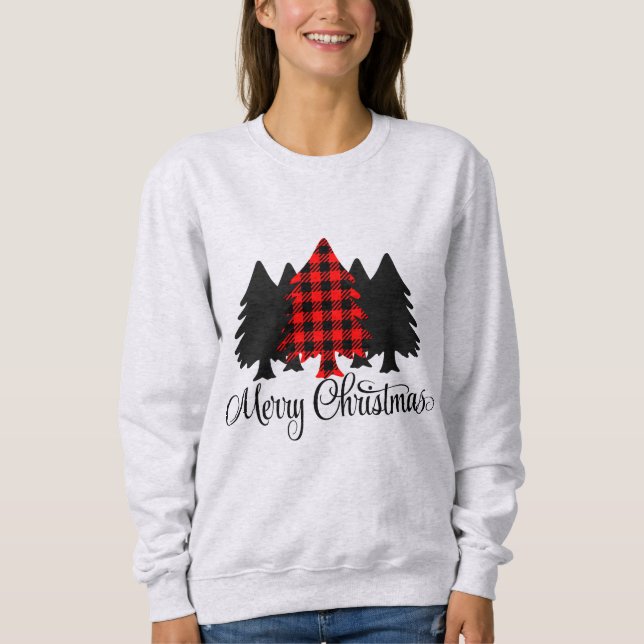 Frohe Weihnachtsbaumen Sweatshirt (Vorderseite)