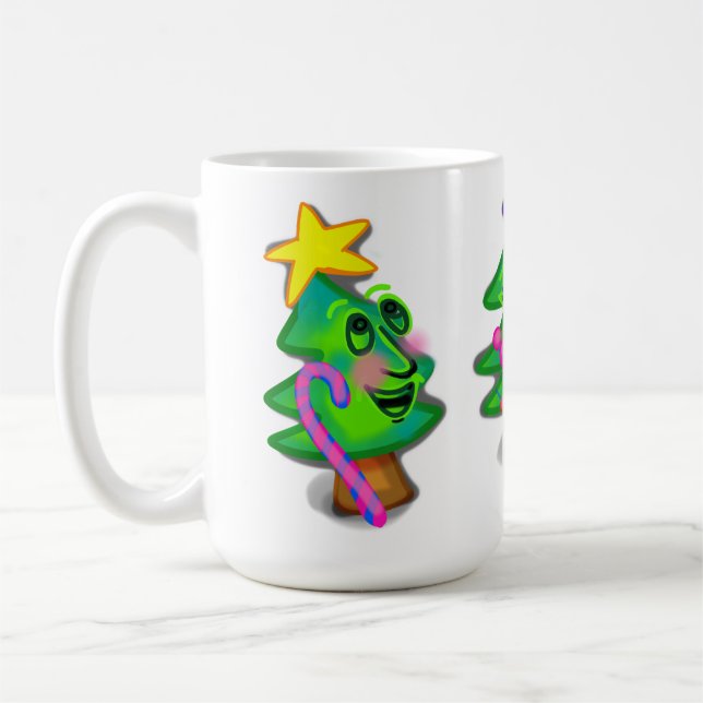 Frohe Weihnachtsbaumen-Tasse Kaffeetasse (Links)