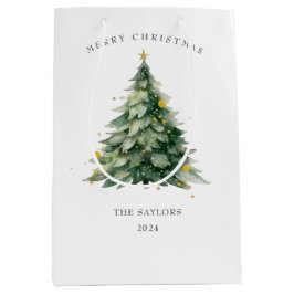 Frohe Weihnachtsbaumfamilie Mittlere Geschenktüte