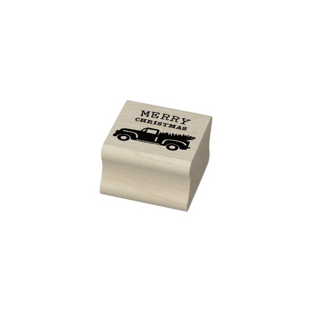Frohe Weihnachtsbaumfarm Truck Gummistempel (Stempel)