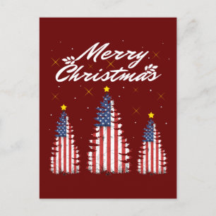 Frohe Weihnachtsbaumflagge Postkarte