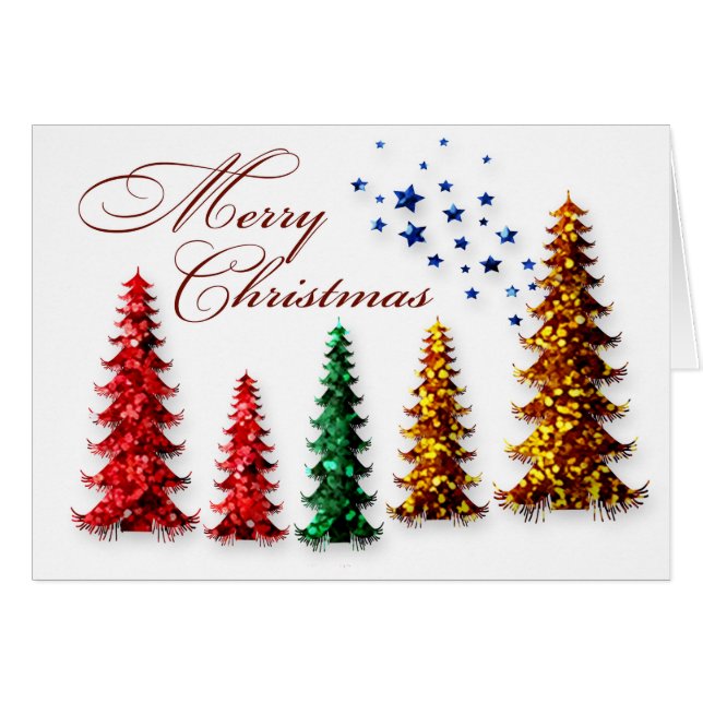 Frohe Weihnachtsbaumkarte (Vorderseite (Horizontal))