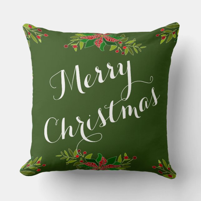 Frohe Weihnachtsbaumkissen 20" x 20" Kissen (Vorderseite)