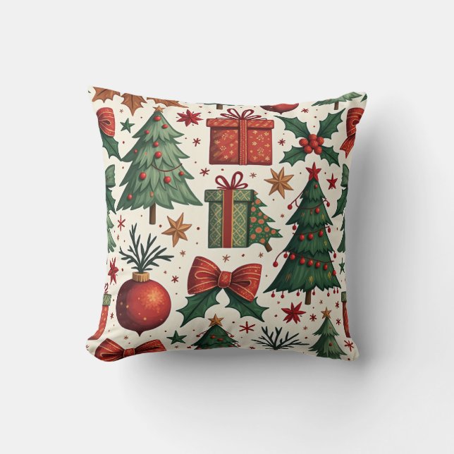 Frohe Weihnachtsbaumkissen 4 Kissen (Vorderseite)