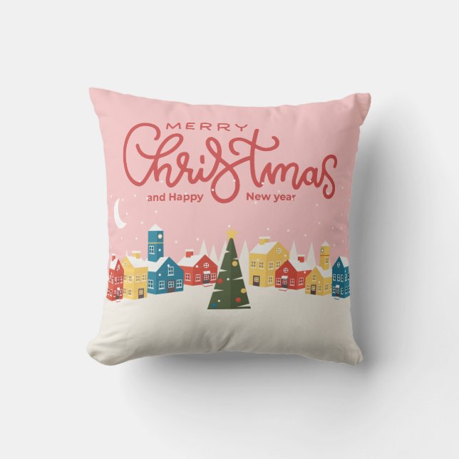 Frohe Weihnachtsbaumkissen | Feiertag Kissen (Vorderseite)
