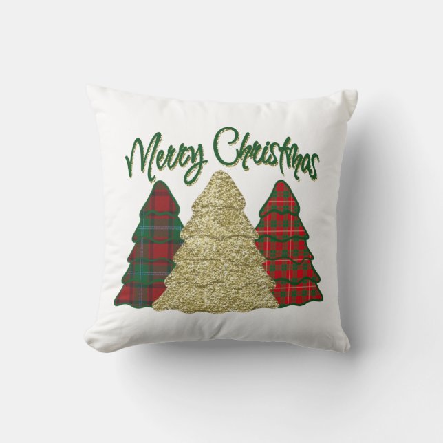 Frohe Weihnachtsbaumkissen Kissen (Vorderseite)