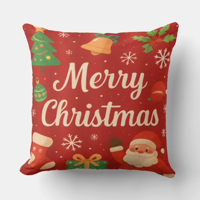 Frohe Weihnachtsbaumkissen Kissen (Vorderseite)