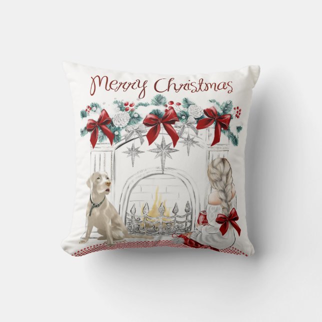 Frohe Weihnachtsbaumkissen Kissen (Vorderseite)