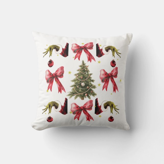 Frohe Weihnachtsbaumkissen Kissen (Vorderseite)
