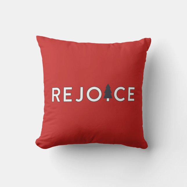 Frohe Weihnachtsbaumkissen - Rot Kissen (Vorderseite)