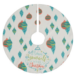Frohe Weihnachtsbaumkunst und Urlaubsmuster Polyester Weihnachtsbaumdecke