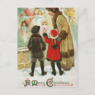 Frohe Weihnachtsbaumkunst Vintag Feiertagspostkarte