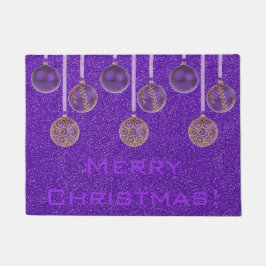 Frohe Weihnachtsbaummöbel Lila Gold Ornamente Mat Fußmatte