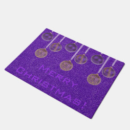 Frohe Weihnachtsbaummöbel Lila Gold Ornamente Mat Fußmatte