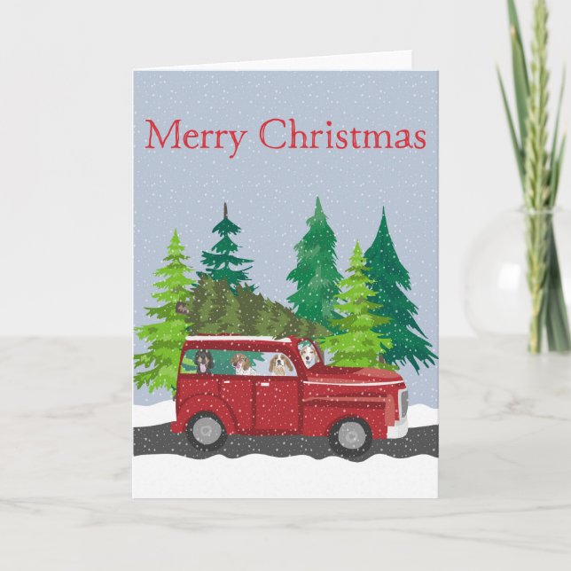 Frohe Weihnachtsbaumreise Karte (Vorderseite)