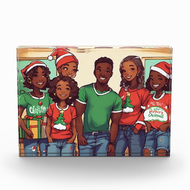 Frohe Weihnachtsbaum's Boy's Girls Foto Block (Vorderseite)