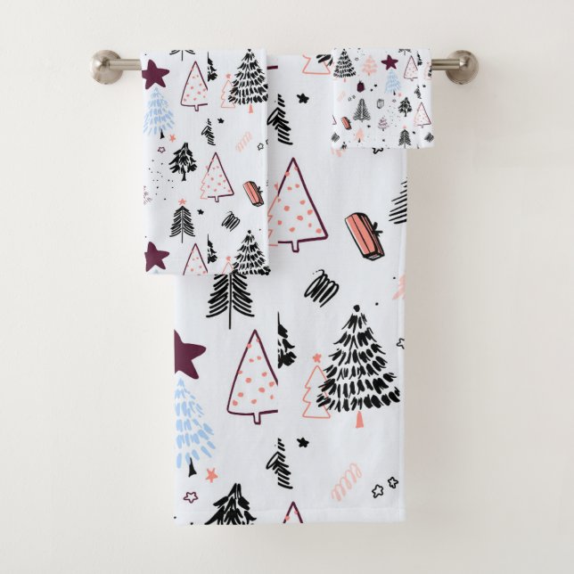 Frohe Weihnachtsbaumschmuck Badhandtuch Set (Insitu)