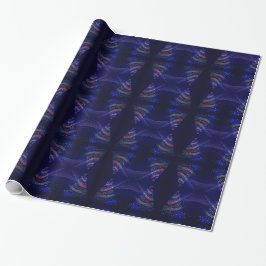 Frohe Weihnachtsbaumsteine Blaues Lila Muster Geschenkpapier