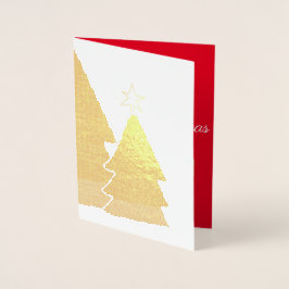 Frohe Weihnachtsbaumstern und Geschenke Folienkarte
