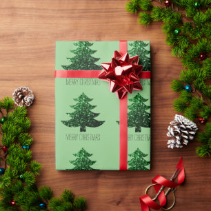 Frohe Weihnachtsbaumstruktur Muster angepasster Te Geschenkpapier