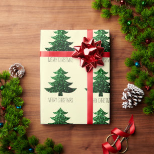 Frohe Weihnachtsbaumstruktur Muster angepasster Te Geschenkpapier