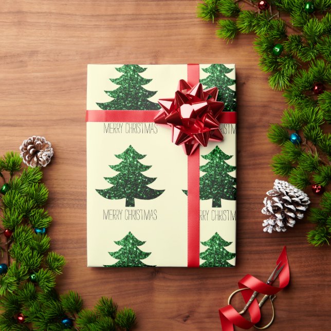 Frohe Weihnachtsbaumstruktur Muster angepasster Te Geschenkpapier (Feiertagsgeschenk)