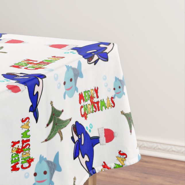 Frohe Weihnachtsbaumtafel, Haifisch Tischdecke (Beispiel)