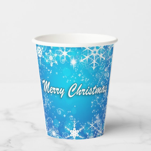 Frohe Weihnachtsbecher Pappbecher (Vorderseite)