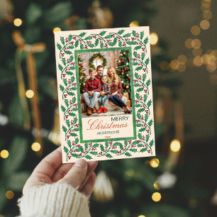 Frohe Weihnachtsbeere Foto Feiertagskarte