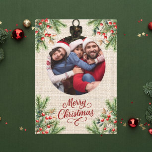 Frohe Weihnachtsbeeren Foto Jahr in Überprüfung Feiertagskarte