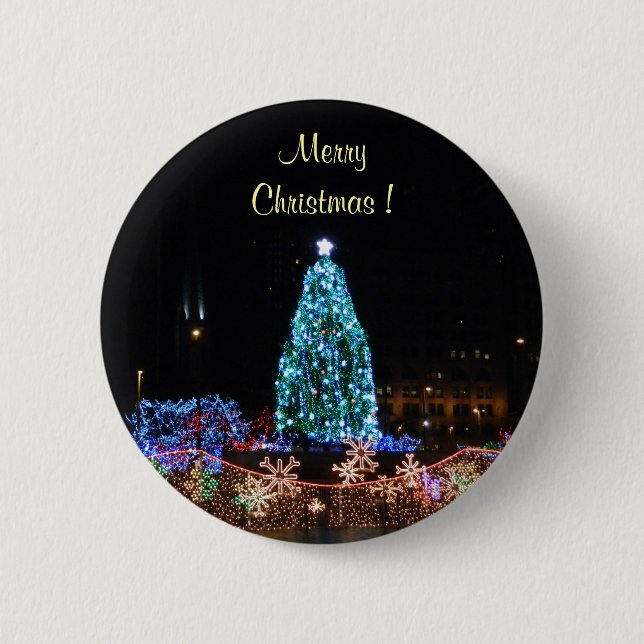 Frohe Weihnachtsbeleuchtung Button (Vorderseite)