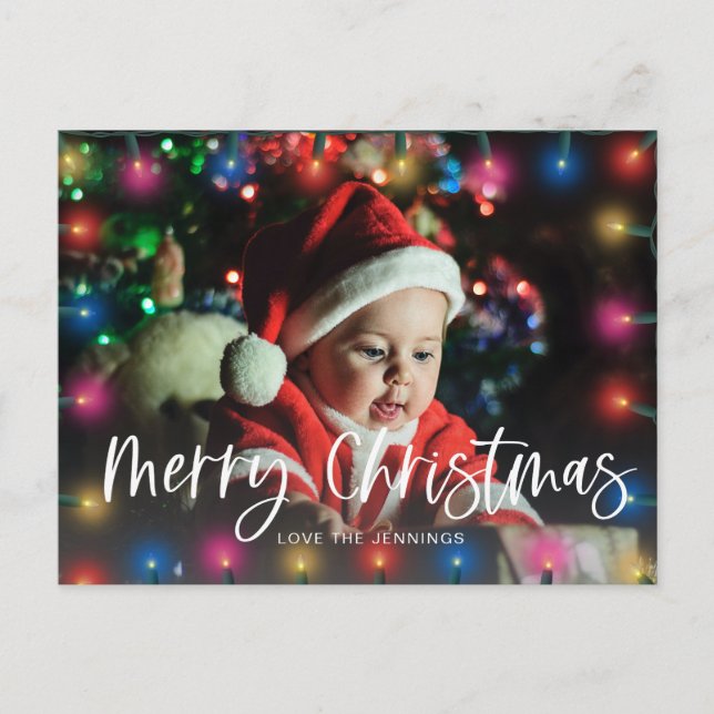 Frohe Weihnachtsbeleuchtung Foto Postkarte (Vorderseite)