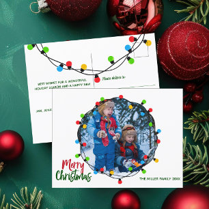 Frohe Weihnachtsbeleuchtung Foto Red Green Festiva Postkarte