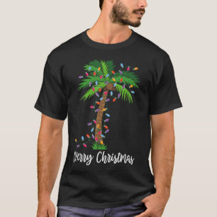 Frohe Weihnachtsbeleuchtung Palm Tree Beach Xmas P T-Shirt
