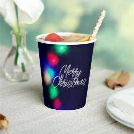 Frohe Weihnachtsbeleuchtung Pappbecher