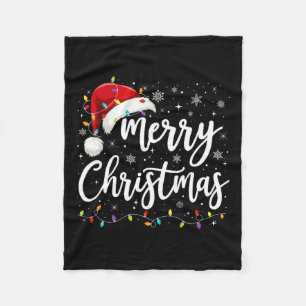 Frohe Weihnachtsbeleuchtung Red Weihnachtsmannmütz Fleecedecke