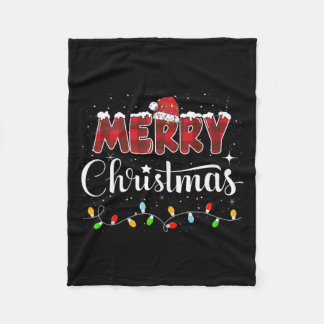 Frohe Weihnachtsbeleuchtung Red Weihnachtsmannmütz Fleecedecke