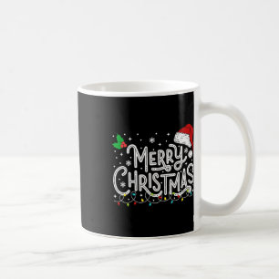 Frohe Weihnachtsbeleuchtung Red Weihnachtsmannmütz Kaffeetasse