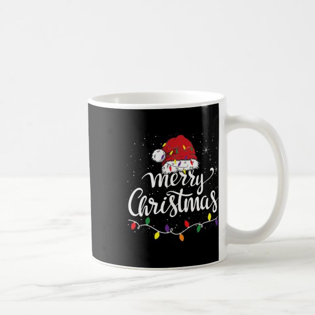Frohe Weihnachtsbeleuchtung Red Weihnachtsmannmütz Kaffeetasse (Rechts)